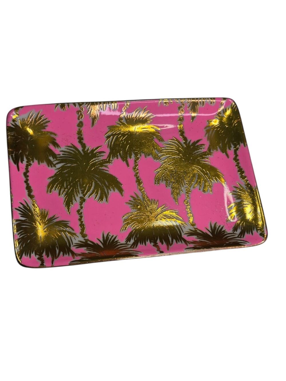 Lilly Pulitzer “Metallic Palm” Trinket Tray. Travelers Palm. 4.5 in x 6.5 in